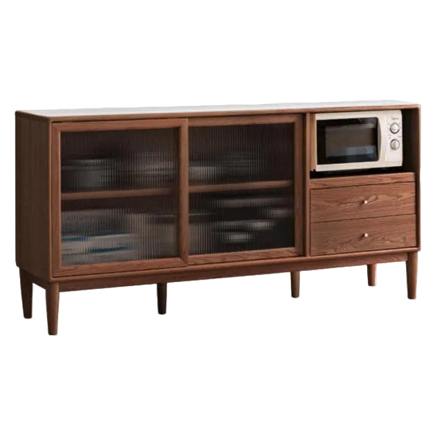 Ash Solid Wood Sideboard High Wine Cabinet Buffet