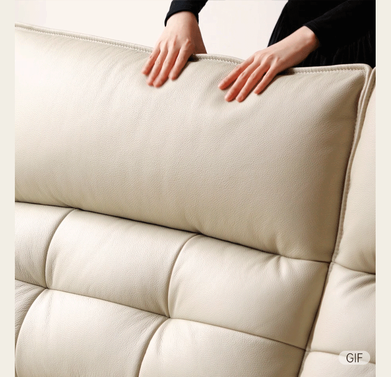 Leather High Back Straight Sofa,