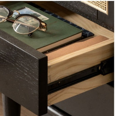 Oak Solid Wood Black Vintage Makeup Dressing Table.