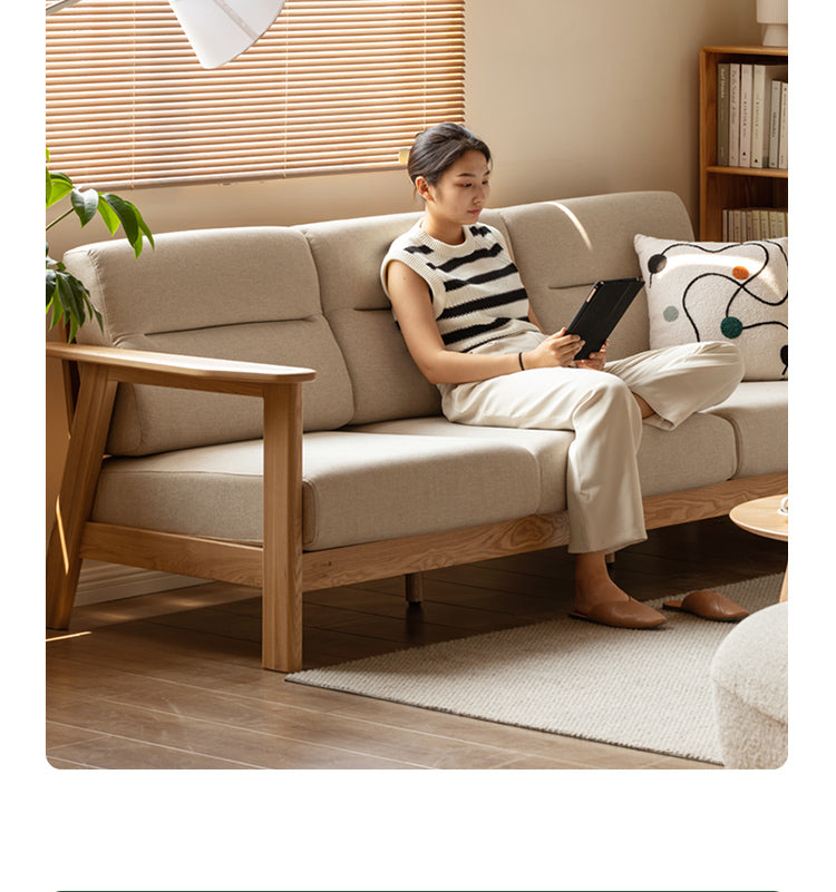 Ash Solid Wood Modern Sofa.