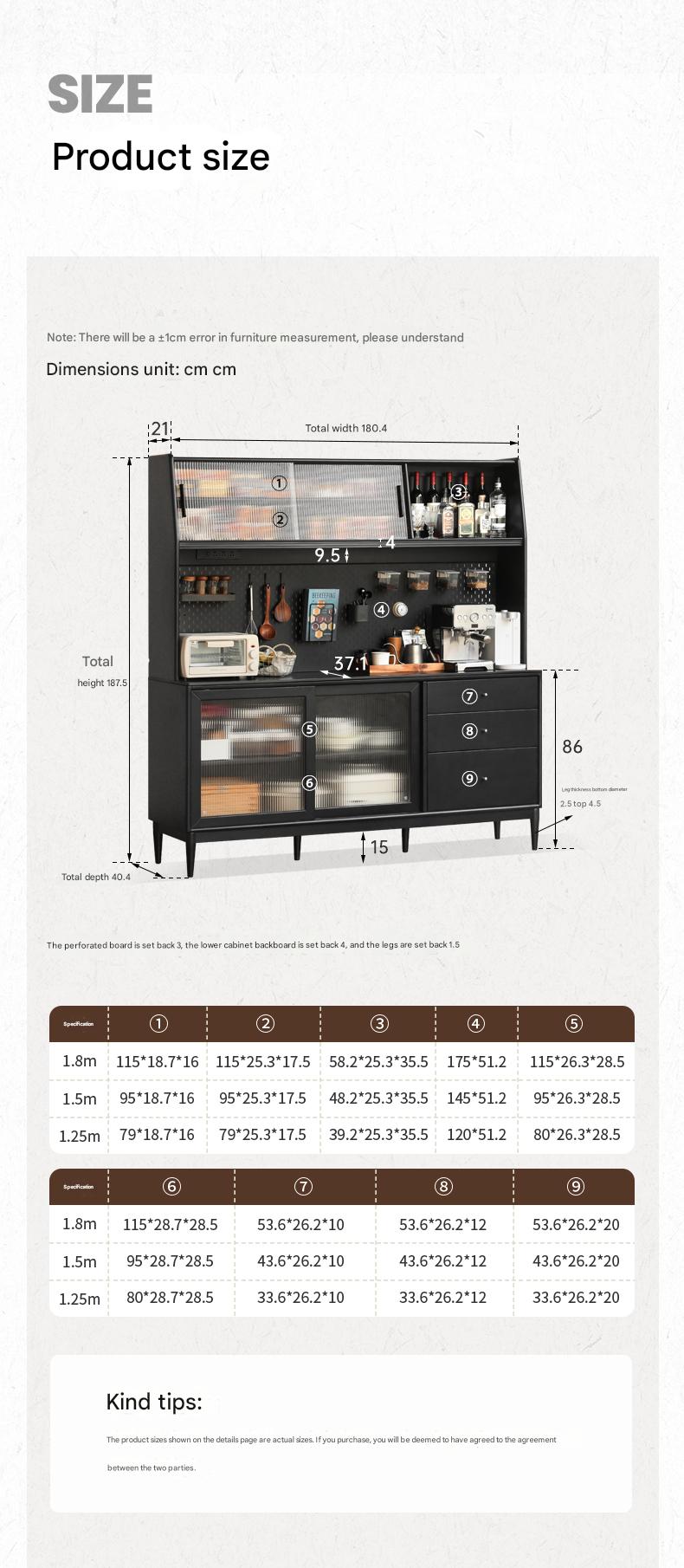 Solid Rubberwood Restaurant Modern Sideboard