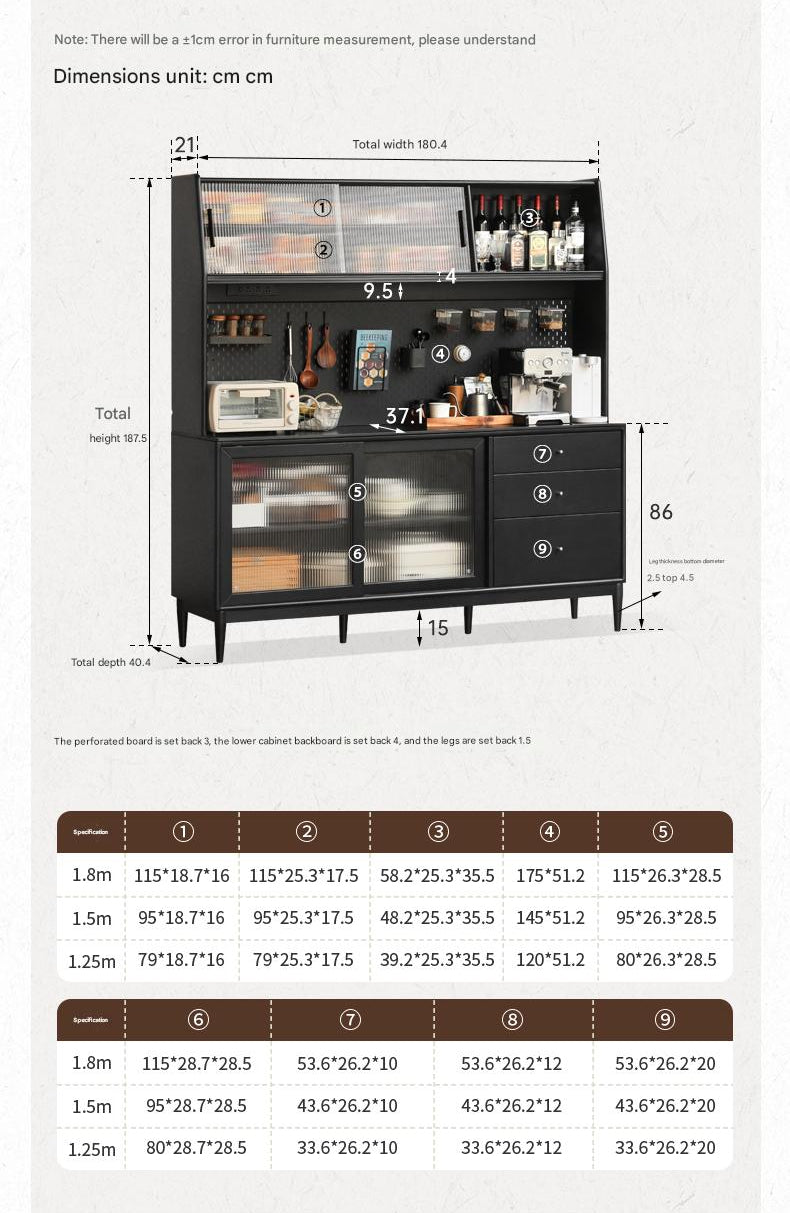 Solid Rubberwood Restaurant Modern Sideboard
