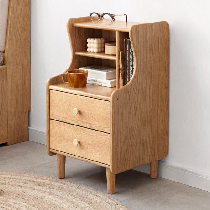 Oak Solid Wood Nightstand.