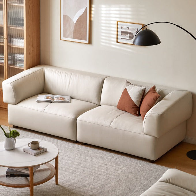 Technology Fabric Sofa Italian Light Luxury Tofu Block Sofa.