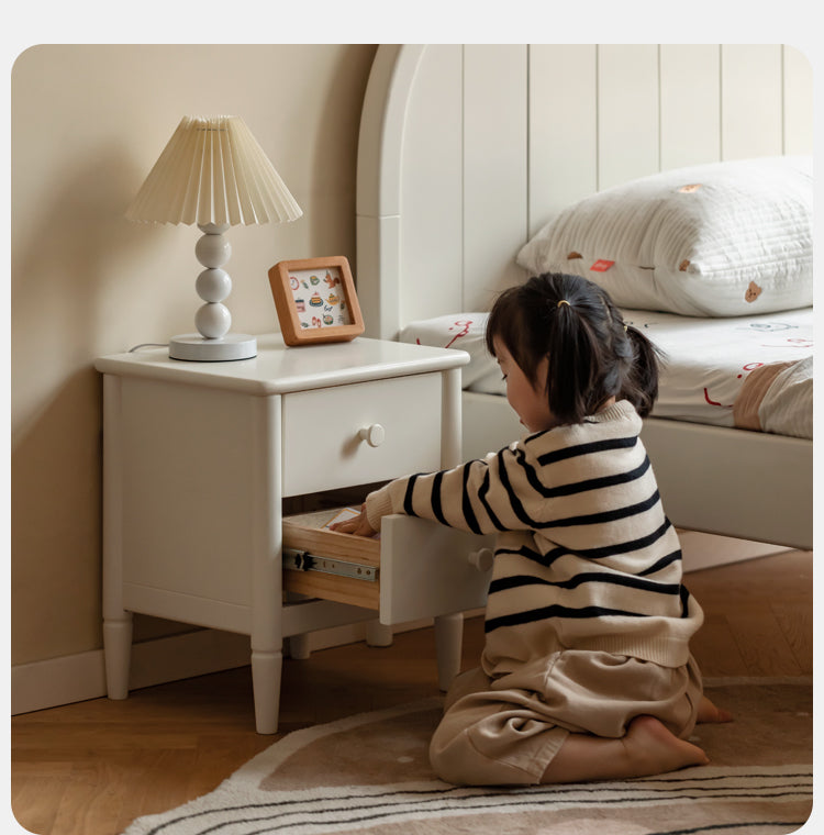 Poplar Solid Wood American White Kids Nightstand
