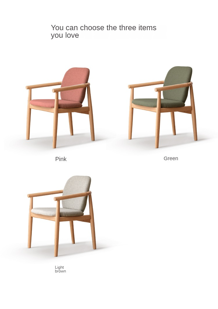 Beech Solid Wood Armchair Nordic)