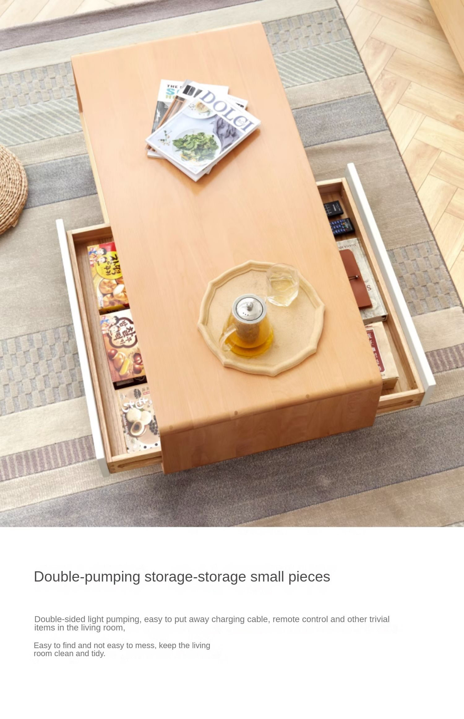 Beech Solid Wood Warm Coffee Table