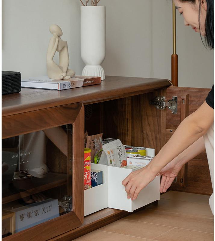 Black Walnut, Sandalwood, Ash Solid Wood Floor TV Cabinet.