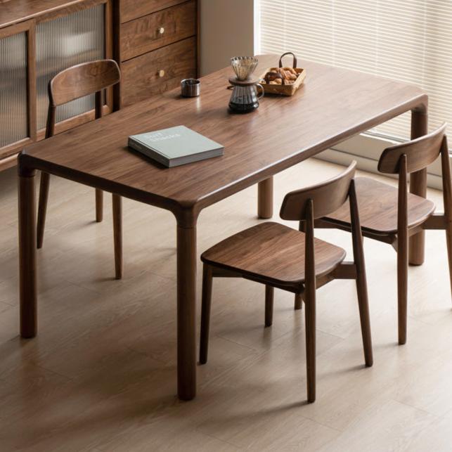 Black Walnut, Ash Solid Wood Rectangular Dining Table