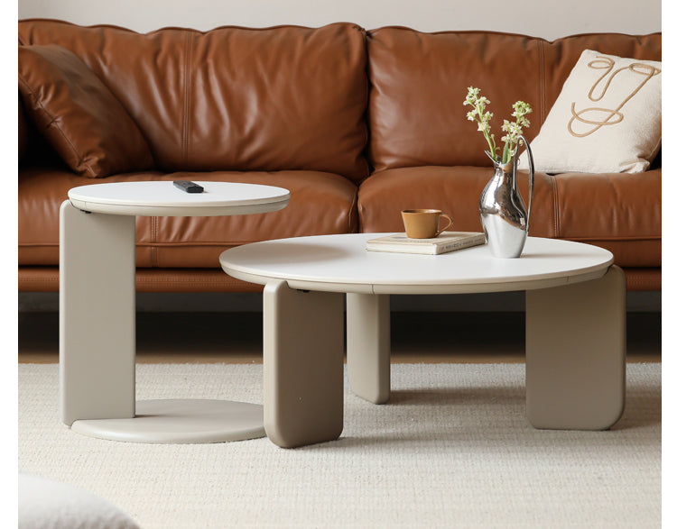 Poplar Solid Wood Rock Plate Combination Coffee Table.