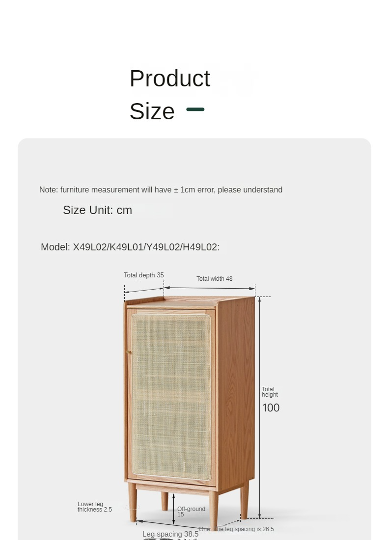 Oak Solid Wood Entrance Shoe Cabinet
