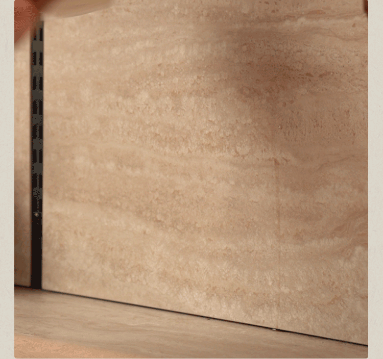 Black Walnut Solid Wood Buffet Cabinet with Retro Style and Rock Board Surface