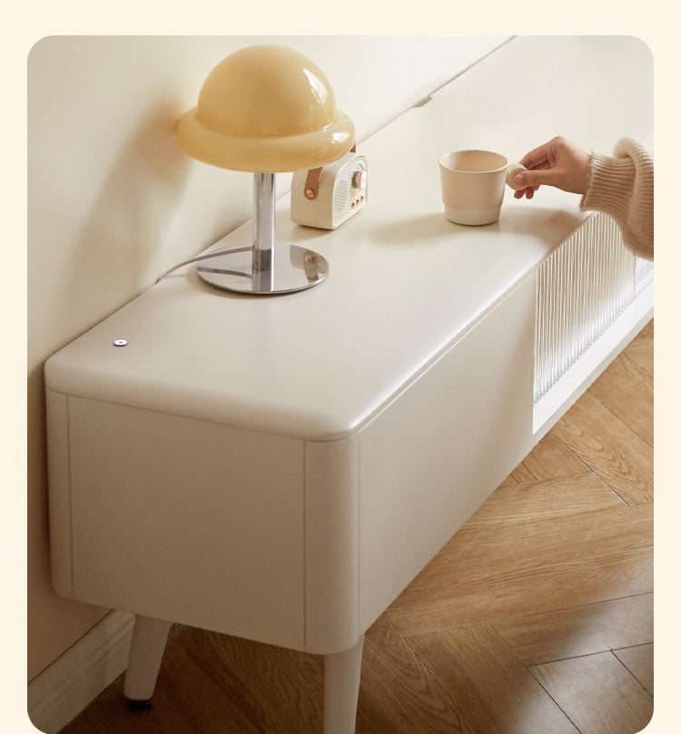 Rubber Solid wood Light Luxury Modern TV Cabinet.