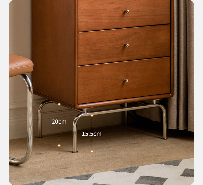Poplar Solid Wood Retro Chest of Drawers