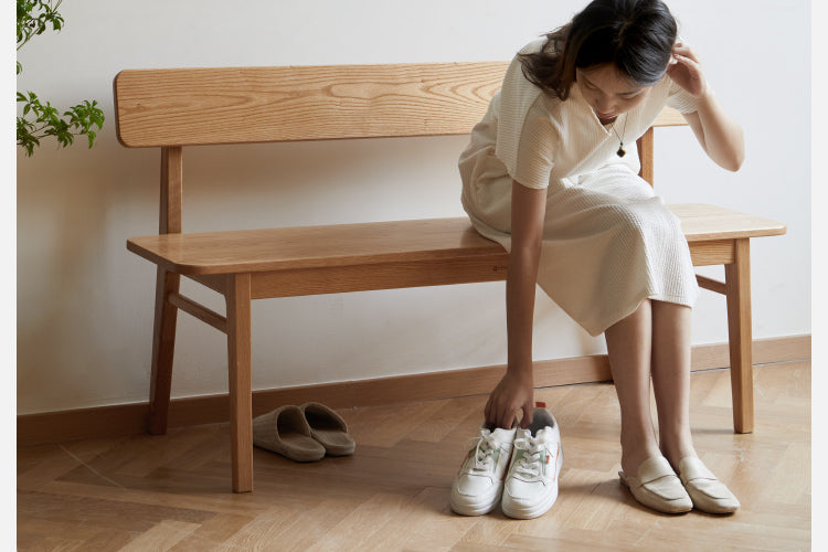 Oak Solid Wood Nordic Long Bench