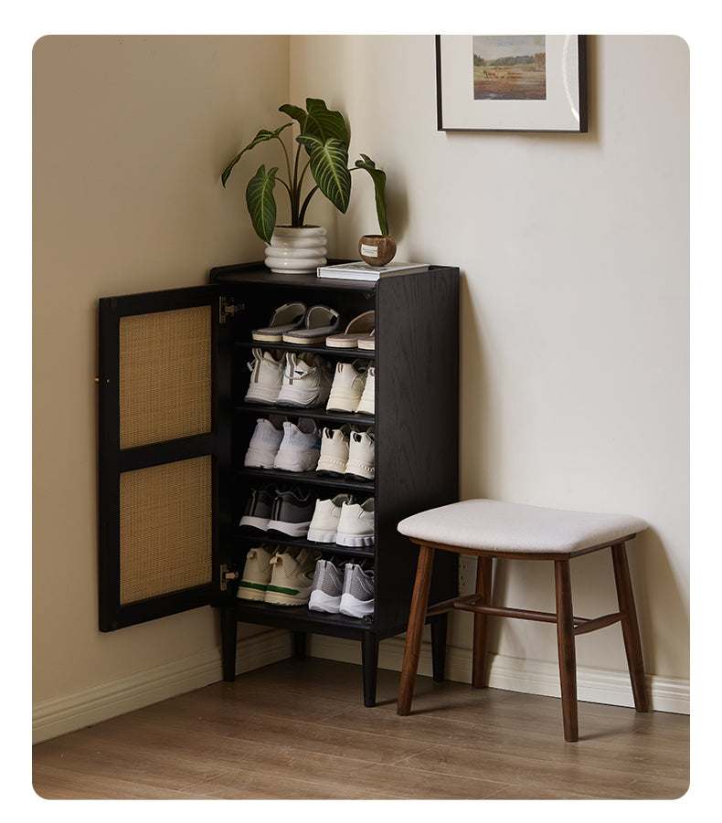 Oak Solid Wood Entrance Shoe Cabinet