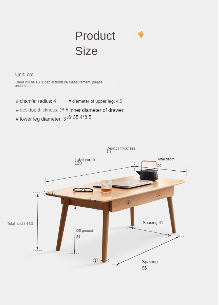 Beech Solid Wood Coffee Table