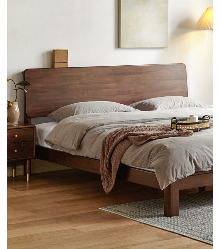 Teak Solid Wood, Black Walnut Solid Wood Bed