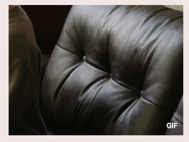 Leather Light Luxury Black Straight Sofa,