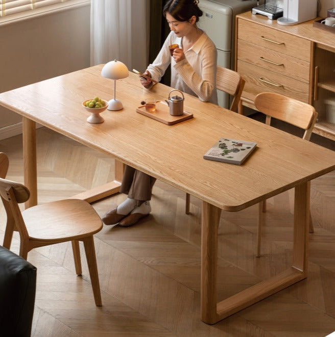 Oak Solid Wood Large Plate Dining Table