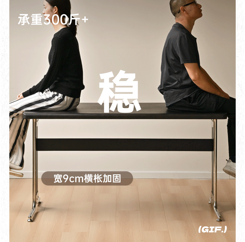 Oak, Ash Solid Wood Bauhaus Black Computer Desk.