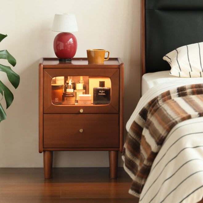 Poplar Solid Wood Medieval Style Ultra-Narrow Nightstand.