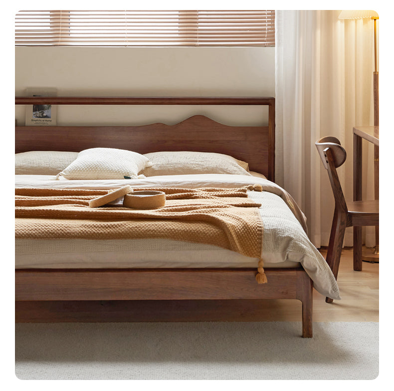 Black Walnut, Ash Solid Wood Bed