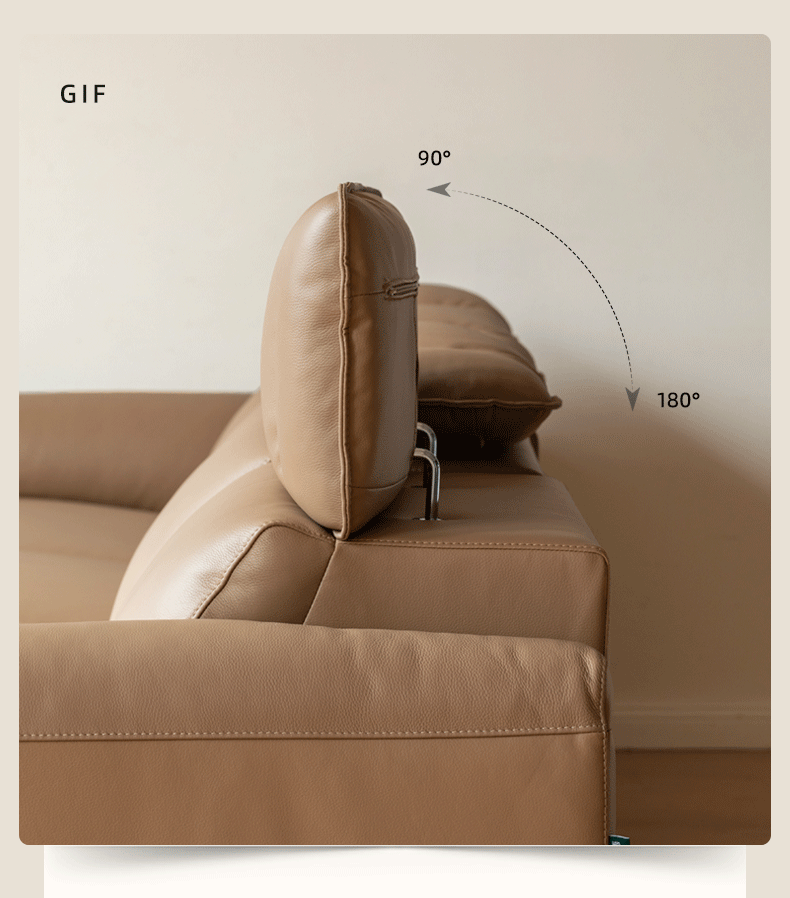 Electric Sofa Genuine Leather zero wall italian light luxury