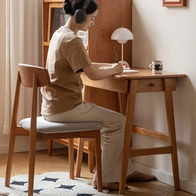 Cherry Solid Wood Desk With Drawers
