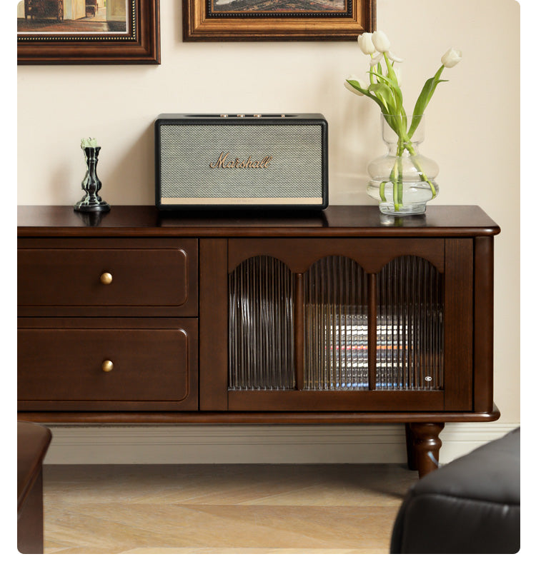 Poplar Solid Wood American Style TV Cabinet.