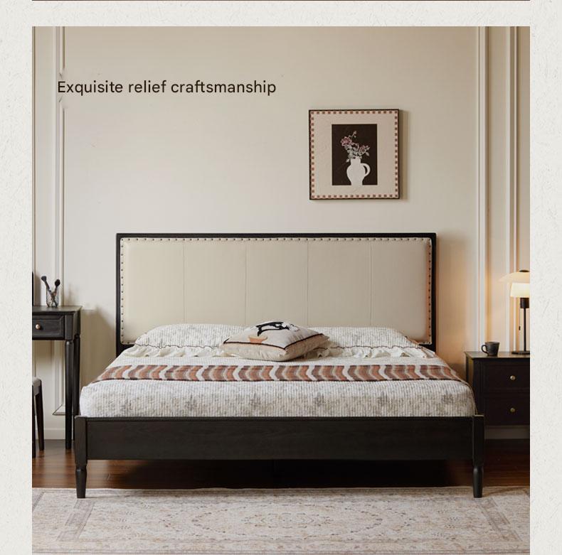 Oak Solid Wood Technology Cloth American Soft Back Bed