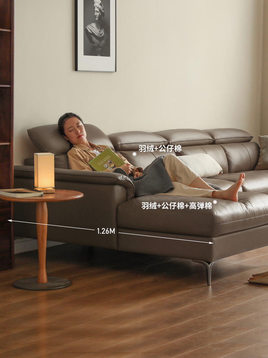 Genuine LeatherSofa, Light Luxury Top Layer Cowhide Italian Sofa.