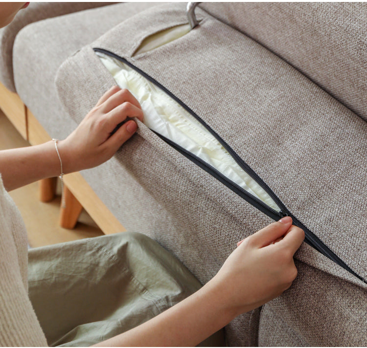 Oak, Ash Solid Wood Modern Fabric Sofa.