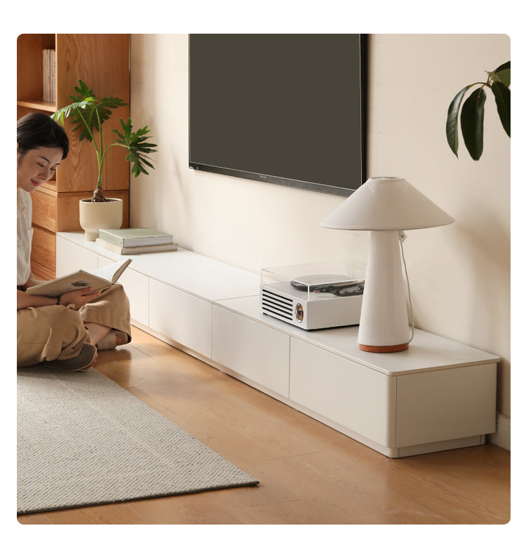 Poplar Solid Wood Floor Rock Plate TV Cabinet.