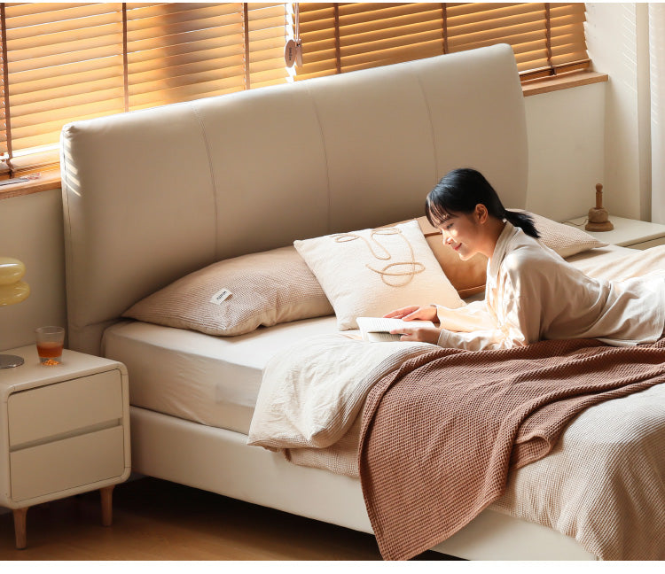 Leather Curved Design Bed