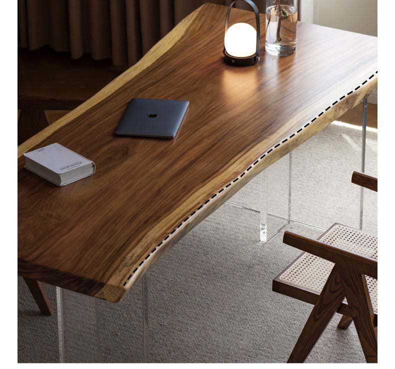 Black Walnut Solid Wood Natural Edge Large Top For Dining Table.
