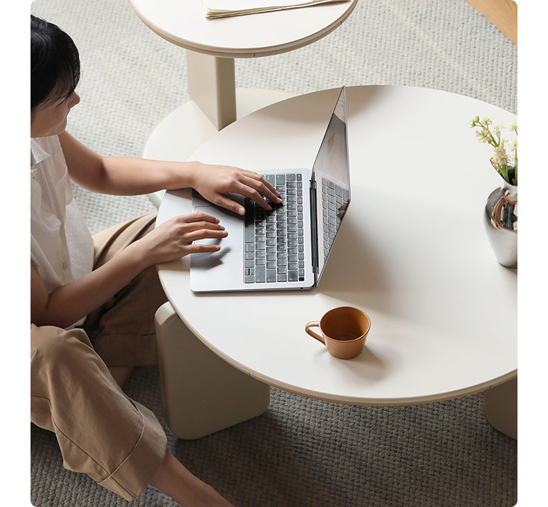 Poplar Solid Wood Rock Plate Combination Coffee Table.