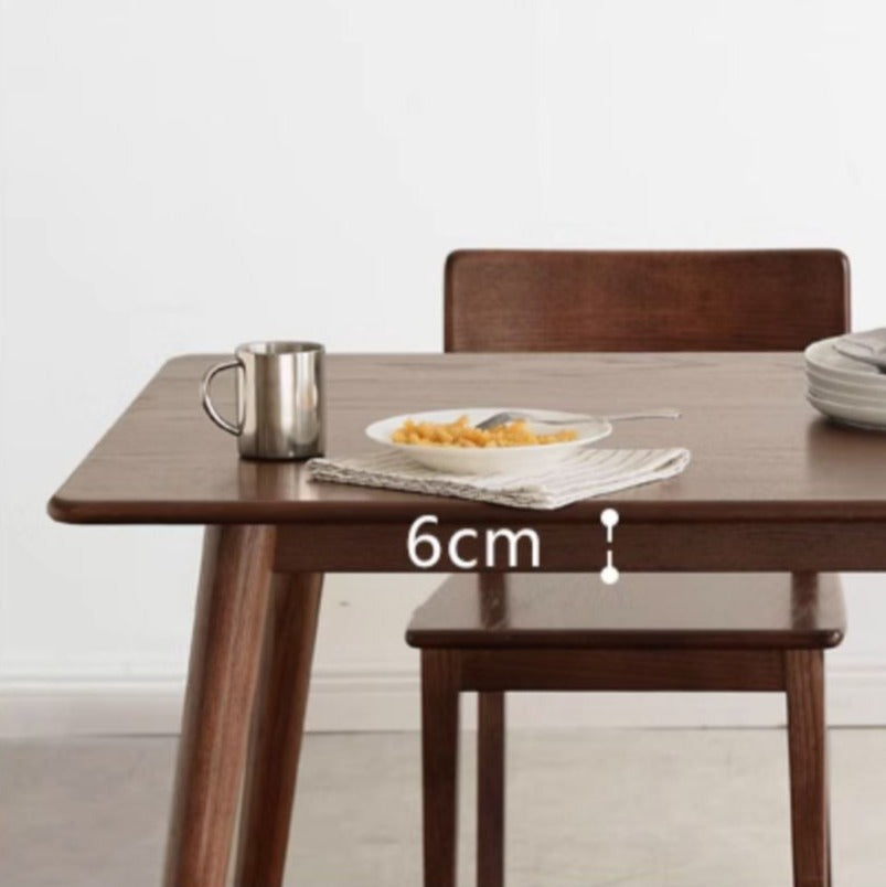 Oak solid wood Walnut color dining table"