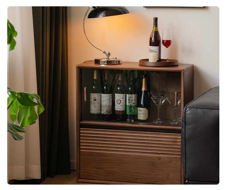 Sandalwood, Oak, Black Walnut, Ash Solid Wood Light Luxury Style Module Bookcase