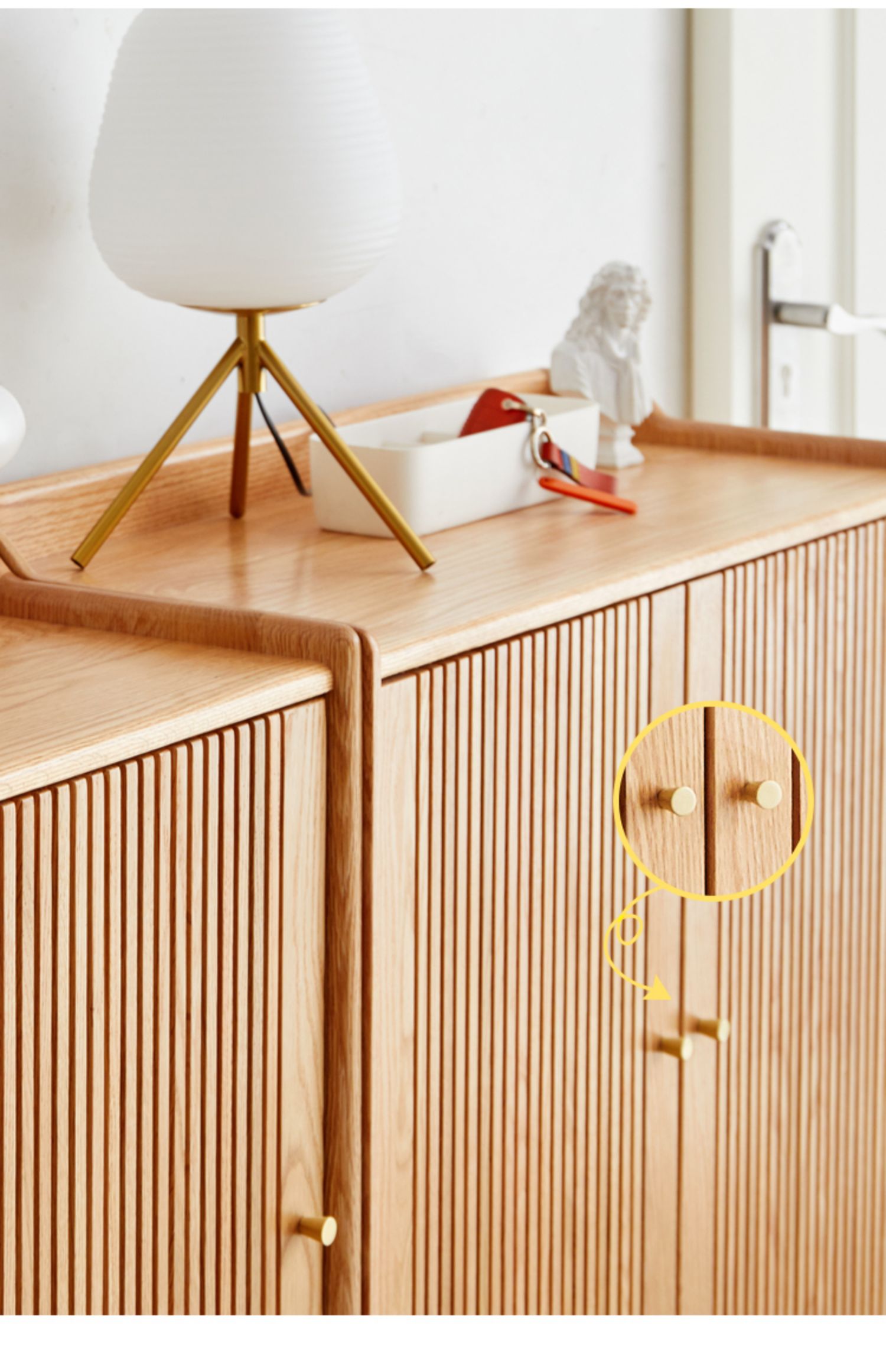 Oak Modern Nordic Shoe Cabinet