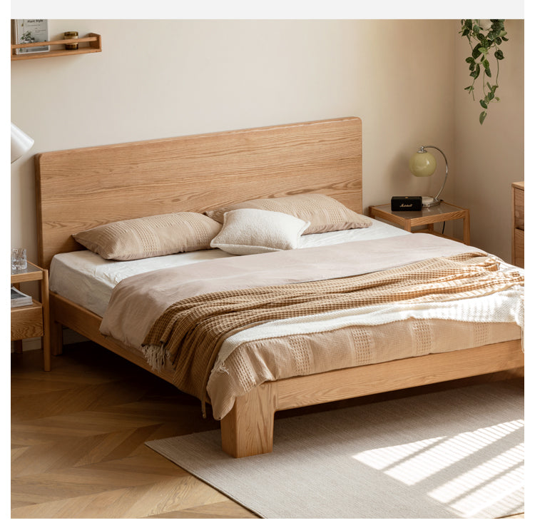 Oak Solid Wood Bed Thickened Headboard