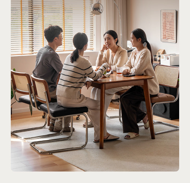 4 pcs Oak Solid Wood leather Soft Suspended Chair