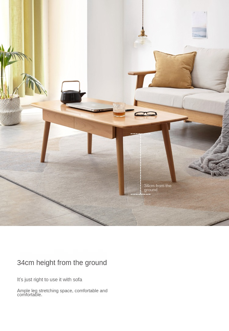 Beech Solid Wood Coffee Table