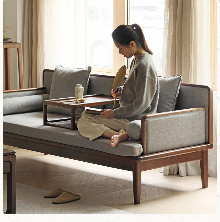 Black Walnut, Ash Solid Wood Sitting Sofa new Chinese Style.