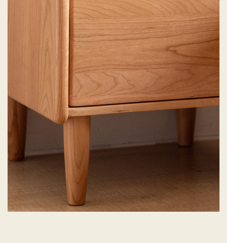 Cherry, Ash Solid Wood Small Nightstand.