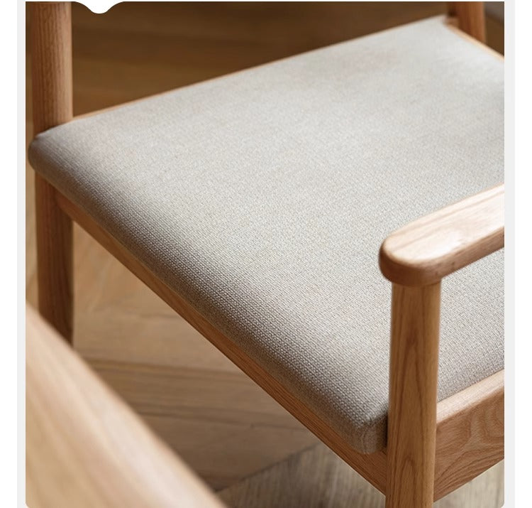 Ash, Oak Solid Wood Backrest Soft Chair
