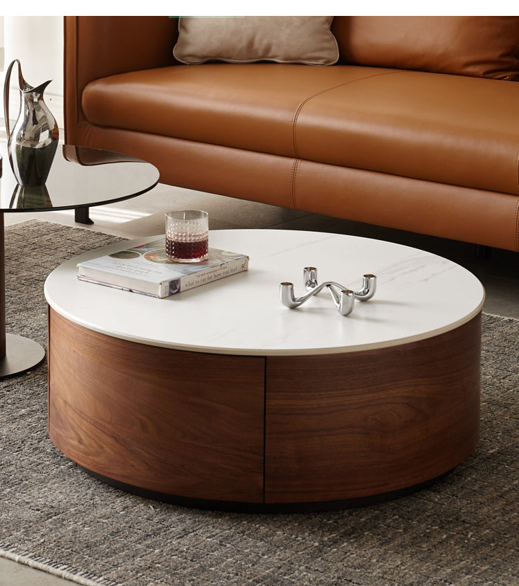 Black Walnut Slate Top Coffee Table