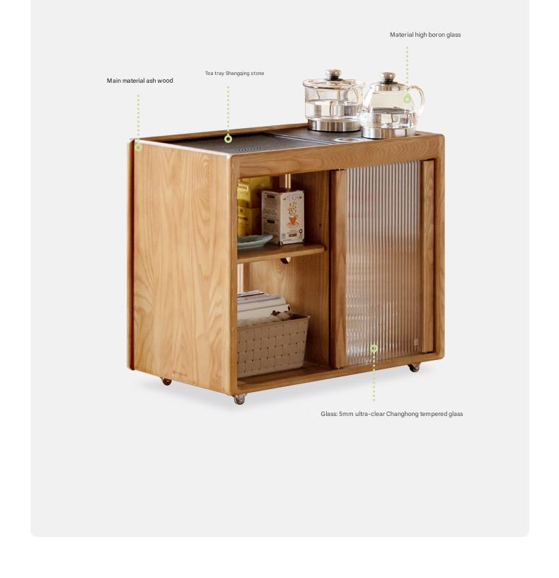 Ash Solid Wood Modern Dual-Purpose Tea Table.