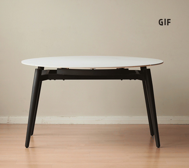 Folding Rock Table Metal Legs Light Luxury Round Dining Table