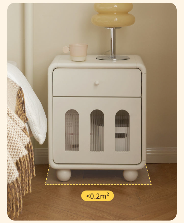 Rubber Solid Wood Light Luxury Nightstand